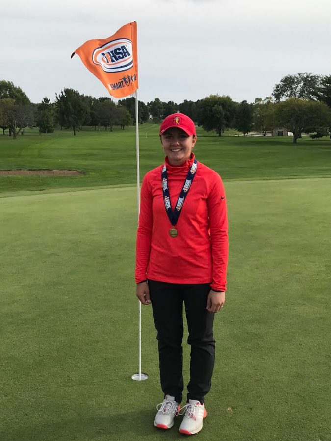 A champion at last: senior Lauren Beaudreau wins girls golf state title
