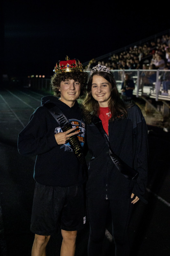Micheal+Baker+and+Kathleen+Keough+are+announced+Homecoming+King+and+Queen.