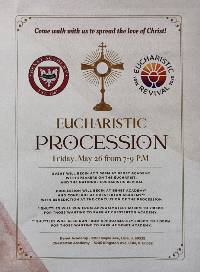 Information regarding SALTs Eucharistic Procession