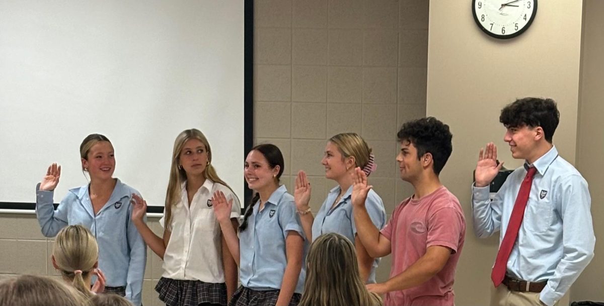 From left to right: Katie Starr, Alex Shauger, Macie Rosenberg, Caitlyn Sobkowiak, Brayden Balsamo, Packey Malloy