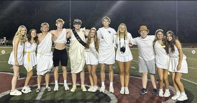 Benet Academy Students enjoy their Homecoming Game by celebrating this year’s Homecoming Court, as well as by commiserating with each other.