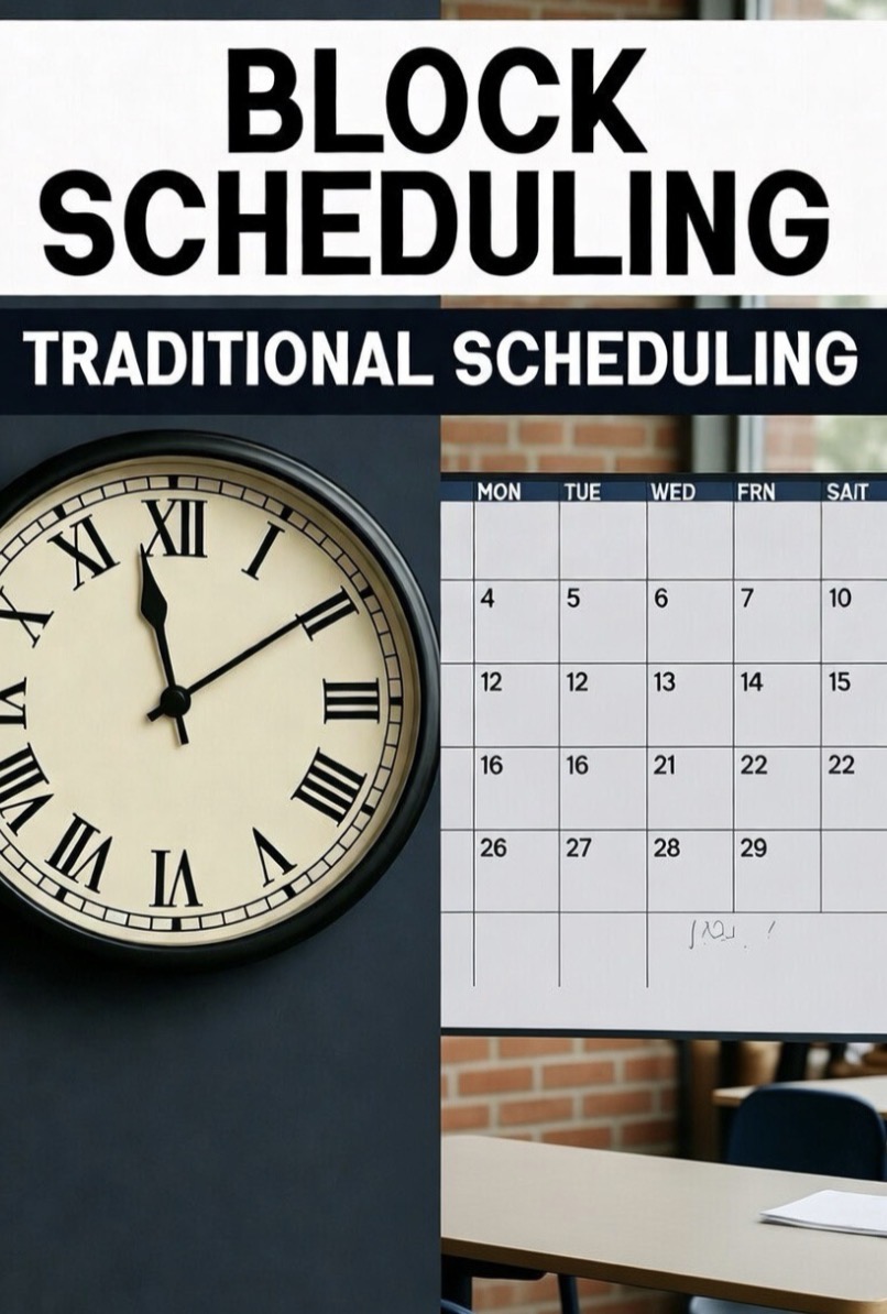 With block scheduling, students have fewer classes per day, but each period lasts approximately the length of two “normal” periods.